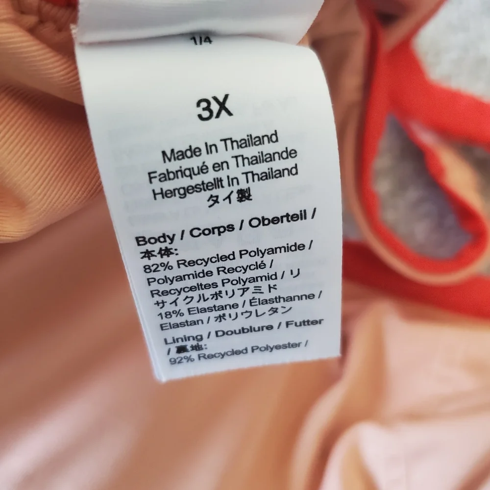 J.Crew plus square neck full coverage bikini top, 3XL, red